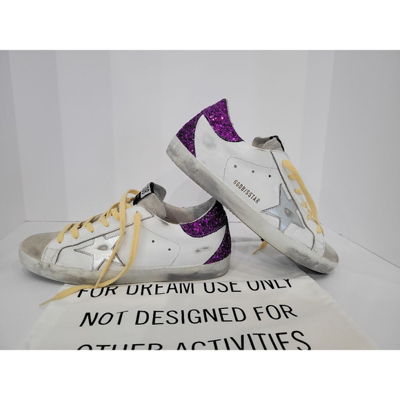 Golden Goose Sneakers, Glitter, Silver Star, 39, Like New - Picture 6 of 12